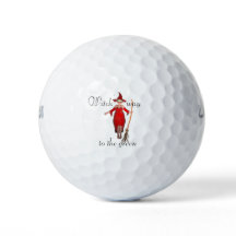 Red witch golf ball