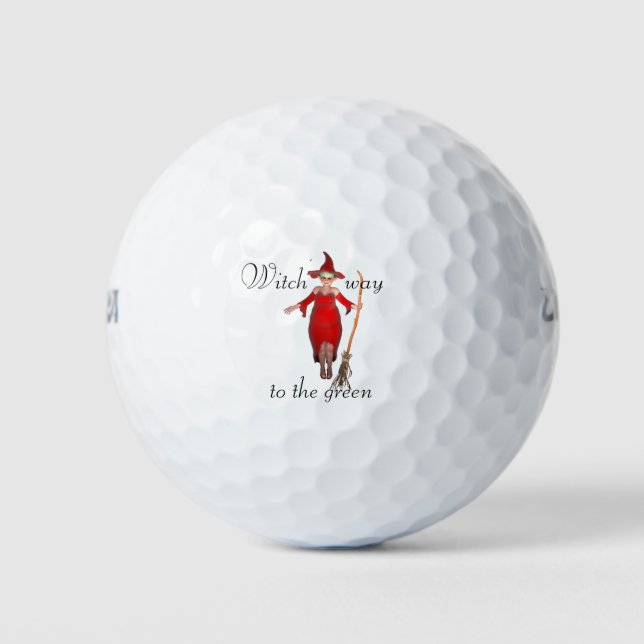 Red witch golf ball (Front)