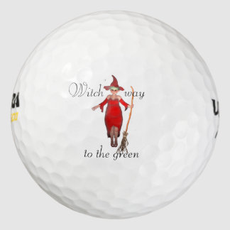 Red witch golf ball
