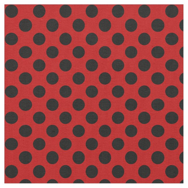 Red with Black Polka Dot Fabric (Close Up)