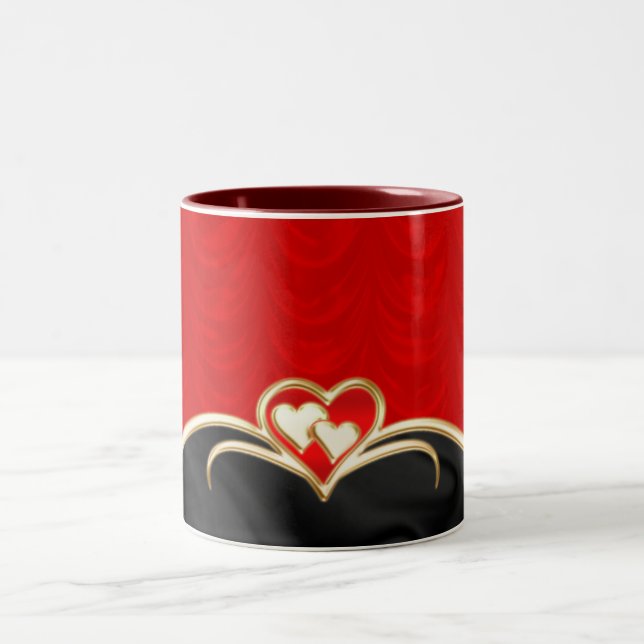 Red with Black Two-Tone Coffee Mug (Center)