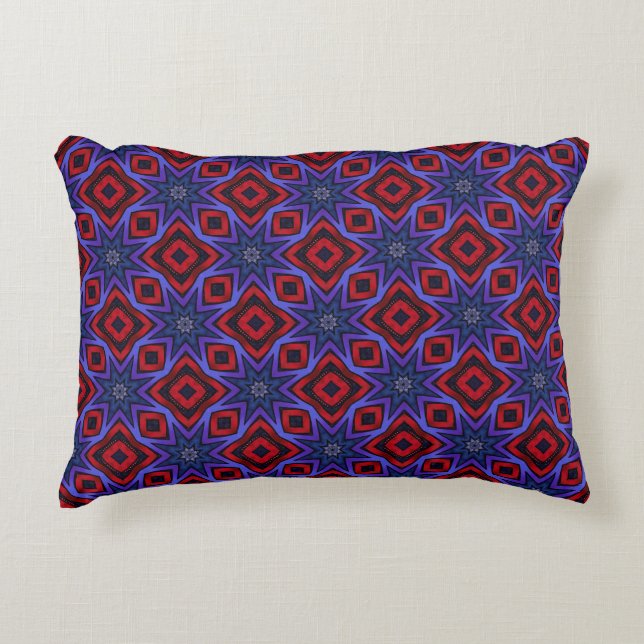 Red With Blue Stars Accent Pillow (Front)