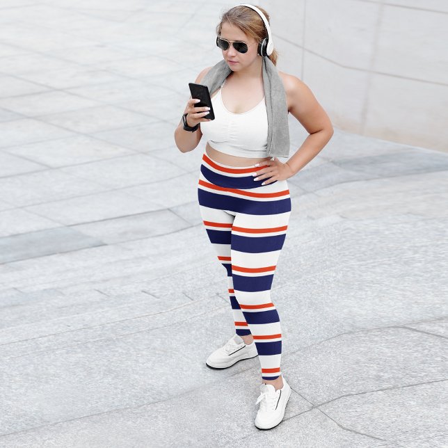 Red With Blue Stripes Leggings (Creator Uploaded)