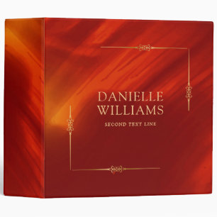 Red with gold brushstrokes elegant gold frame binder