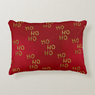 RED WITH GOLD CHRISTMAS SAYING ACCENT PILLOW