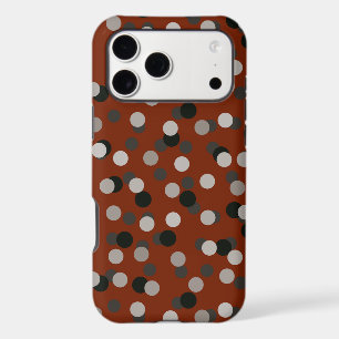 red with grey white and black dots