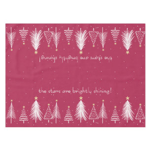 Red with White Christmas Tree  Tablecloth