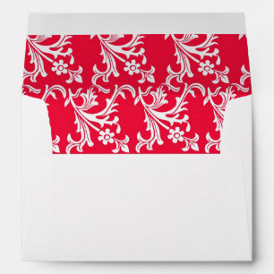 Red with White Damask Envelope