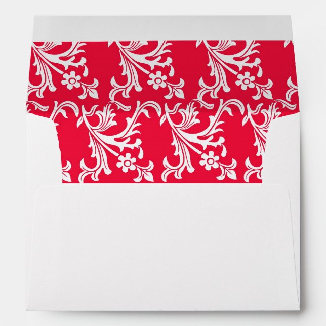 Red with White Damask Envelope (Back (Bottom))