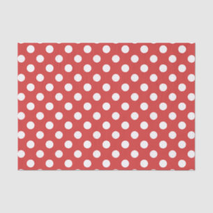 Red With White Polka Dot Tissue Paper