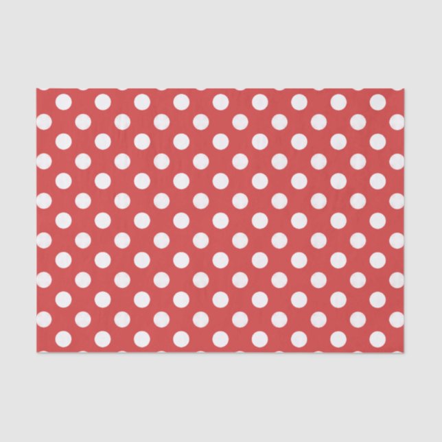 Red With White Polka Dot Tissue Paper (Front)