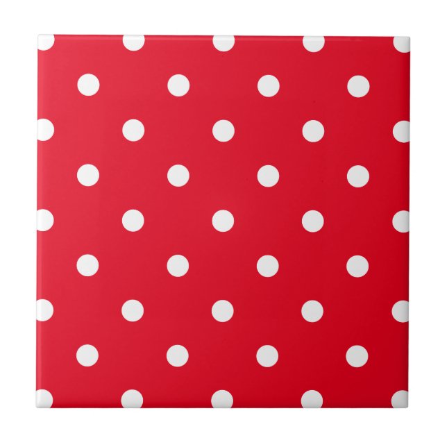 Red with White Polka Dots Tile (Front)