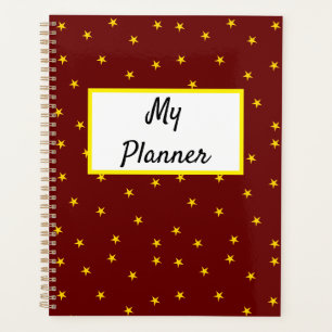 Red with yellow stars planner