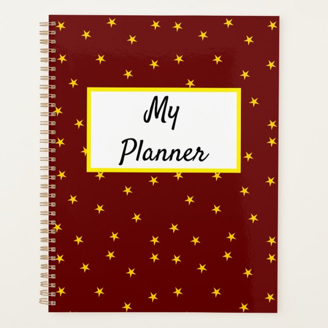 Red with yellow stars planner (Front)
