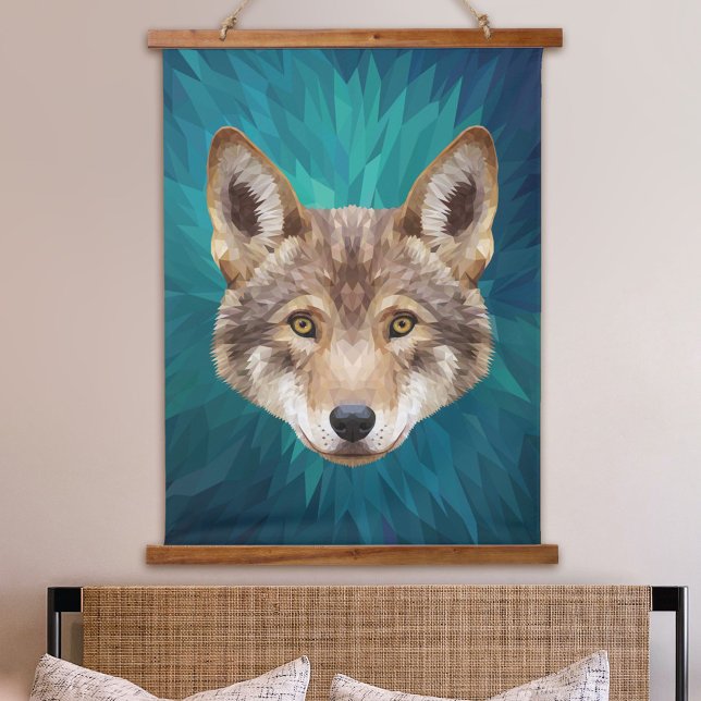 Red Wolf Low-Poly Modern Abstract Art Animal Hanging Tapestry (Red Wolf Low-Poly Modern Abstract Art Animal Hanging Tapestry)
