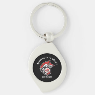 Red Wolf Personalized Silver toned Keychain