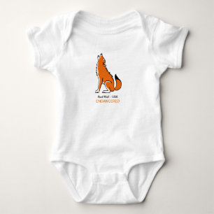Red WOLF - USA - Endangered animal - Baby Bodysuit