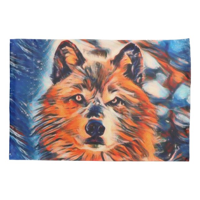 Red Wolf Wolves Wildlife Pillowcase (Back)