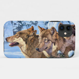Red wolves painting iPhone 11 case