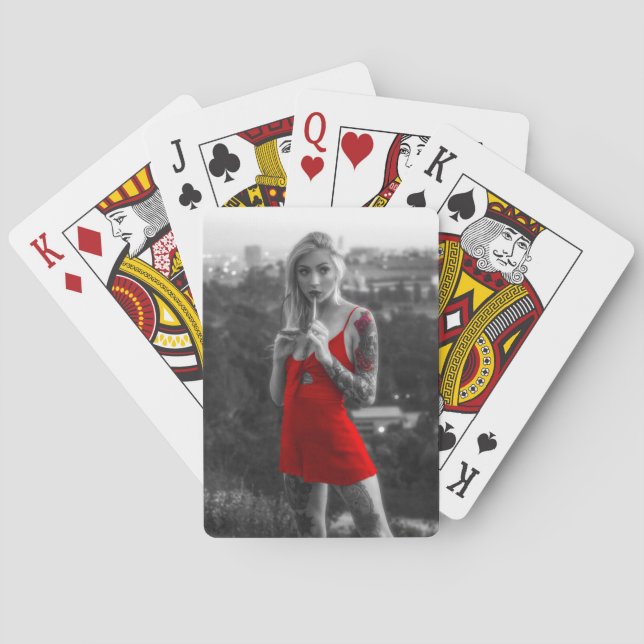 Red Woman Playing Cards (Back)