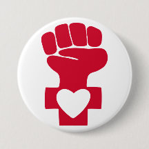 Red Woman Power with Heart Symbol