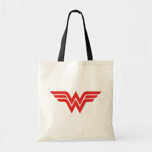 Red Wonder Woman Logo Tote Bag