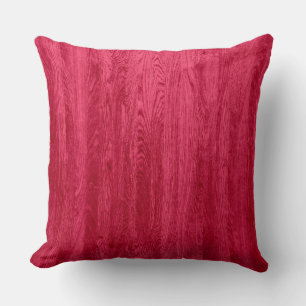 Red Wood Grain Texture Throw Pillow