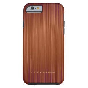 Red Wood Look Texture Pattern-Monogram Tough iPhone 6 Case