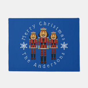 Red Wooden Nutcrackers Personalize Doormat