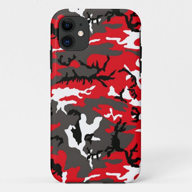 Red Woodland Camouflage Case-Mate iPhone Case (Back)