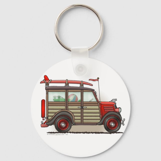Red Woody Wagon Key Chains (Front)