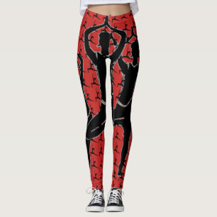 Red Work It - Yoga Pose Silhouette Leggings