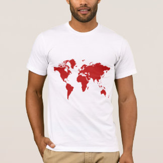 Red world map t-shirt
