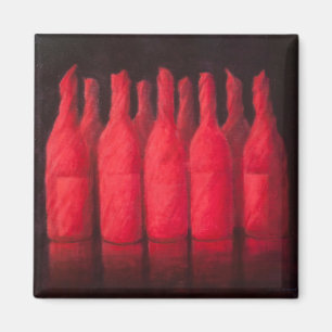 Red wrapped wine 2012 magnet