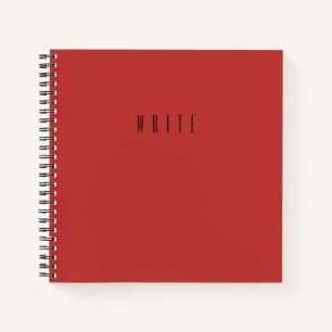 Red Write Typography Text Notebook