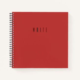 Red Write Typography Text Notebook