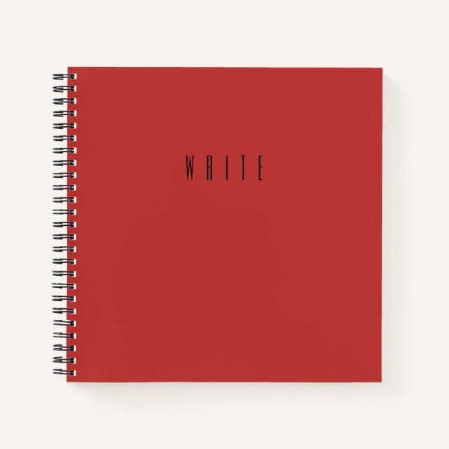 Red Write Typography Text Notebook (Front)