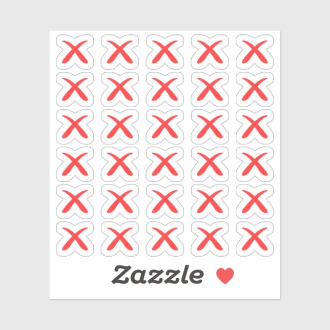 Red X Mark Cross To Do List Cancelled Icon Planner (Sheet)