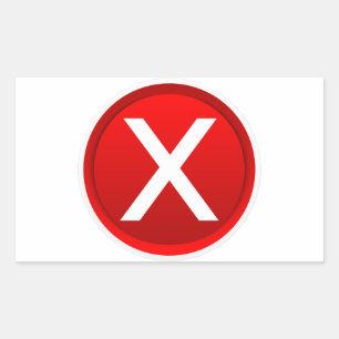 Red X - No / Incorrect Symbol Sticker