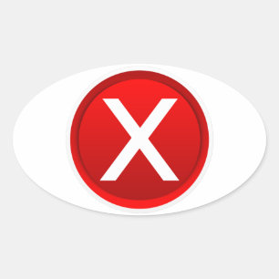 Red X - No - Symbol Oval Sticker