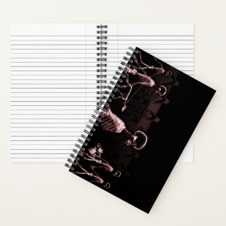 Red X-Ray Skeleton City Scene Notebook