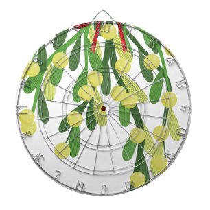 red xmas mistletoe dartboard