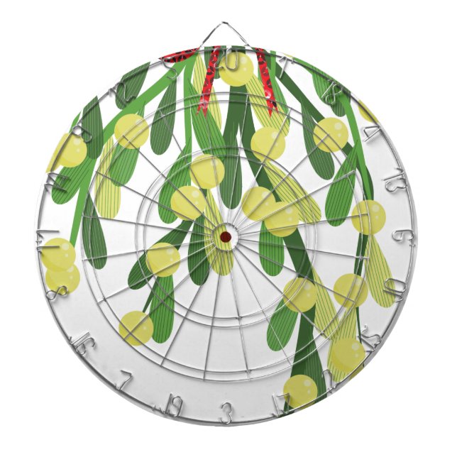 red xmas mistletoe dartboard (Front)