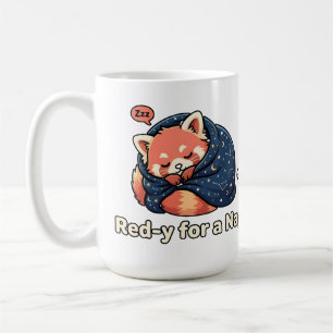 Red-y For A Nap Cute Sleepy Red Panda Kawaii Coffee Mug