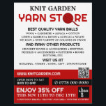 Red Yarn Store Logo, Knitting Store, Yarn Store Flyer<br><div class="desc">Red Yarn Store Logo,  Knitting Store,  Yarn Store Advertising Flyer by The Business Card Store.</div>