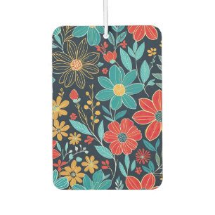 Red, yellow and blue whimsical floral air freshener