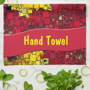 Red, Yellow and Gold Mini Boxes Kitchen Towel
