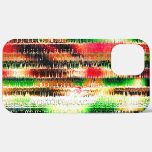 Red yellow and green coloured striped sliced paper iPhone 12 pro max case