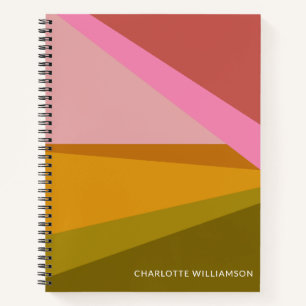 Red Yellow and Green Geometric Shapes Personalized Notebook