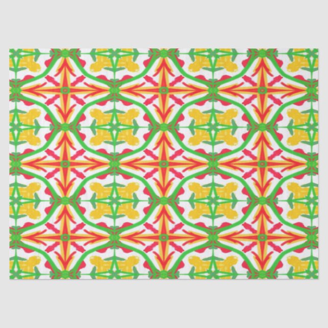 Red, Yellow and Lime Green Tissue Paper (Front)